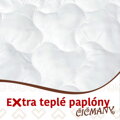 Set extra hrejivých paplónov Čičmany s potlačou čičmanského vzoru v béžovej farebe na sneho bielom podklade.