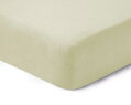 Kvalitná froté plachta v jemnom krémovom odtieni, s praktickou gumičkou po celom obvode, vhodné aj na vysoký matrac.