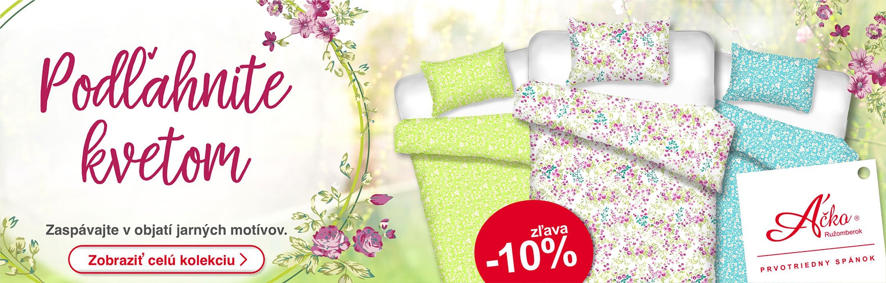Podľahnite kvetom | Jarné kvetinové obliečky z mäkučkej renforce bavlny | acko.sk