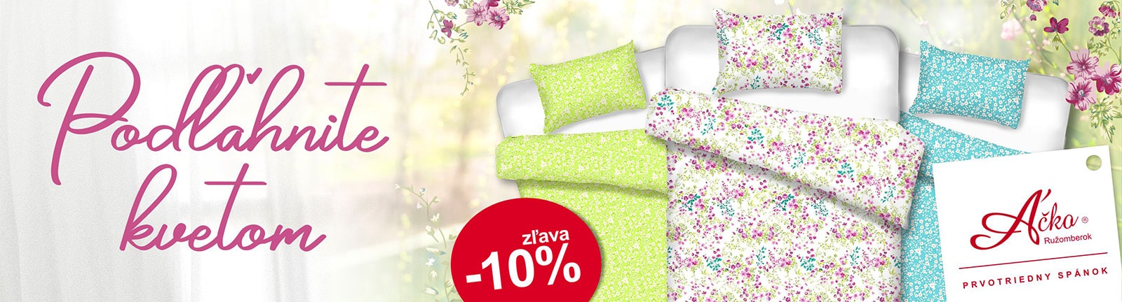Bavlnené obliečky s jemnými kvetinkami | acko.sk