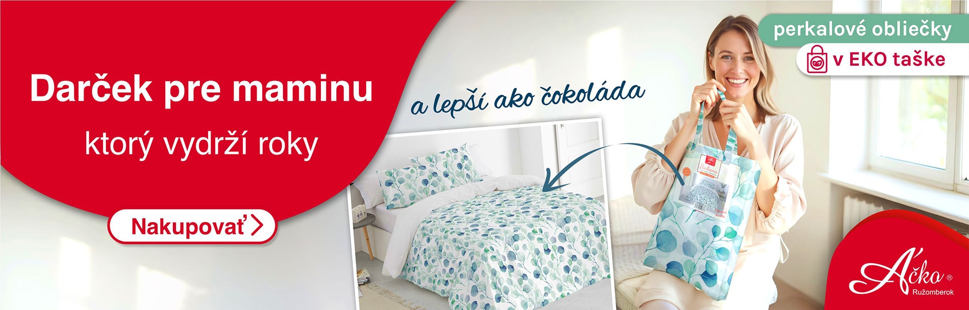 NOVINKA - perkalové obliečky v EKO taštičkje v rovankom dizajne - ideálny darček pre maminu ku Dňu matiek | ako.sk