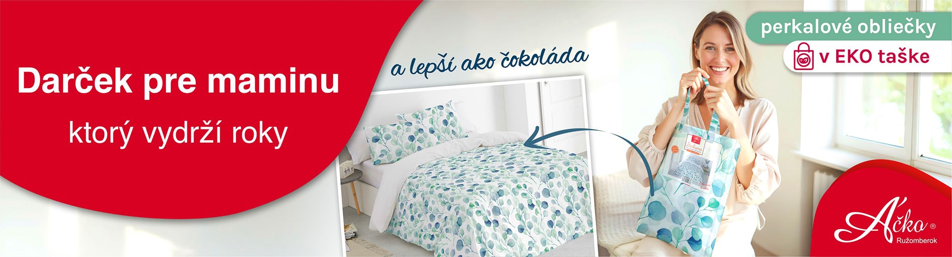 Darček pre maminu v podobe perkalových obliečok v EKO taške | acko.sk