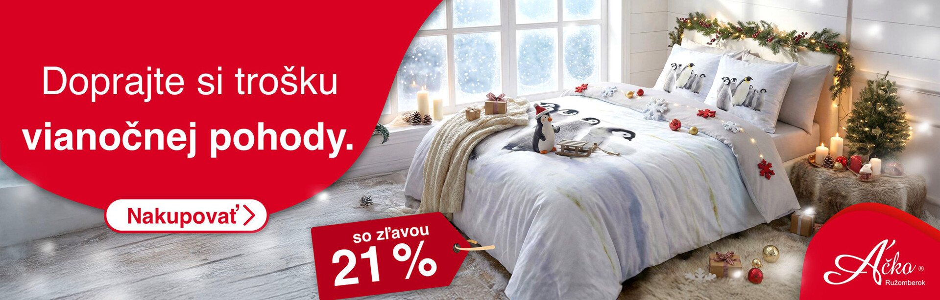 Aj vy si zaslúžite vianočnú pohodu. S bavlnenými obliečkami so zimnou potlačou. | acko.sk