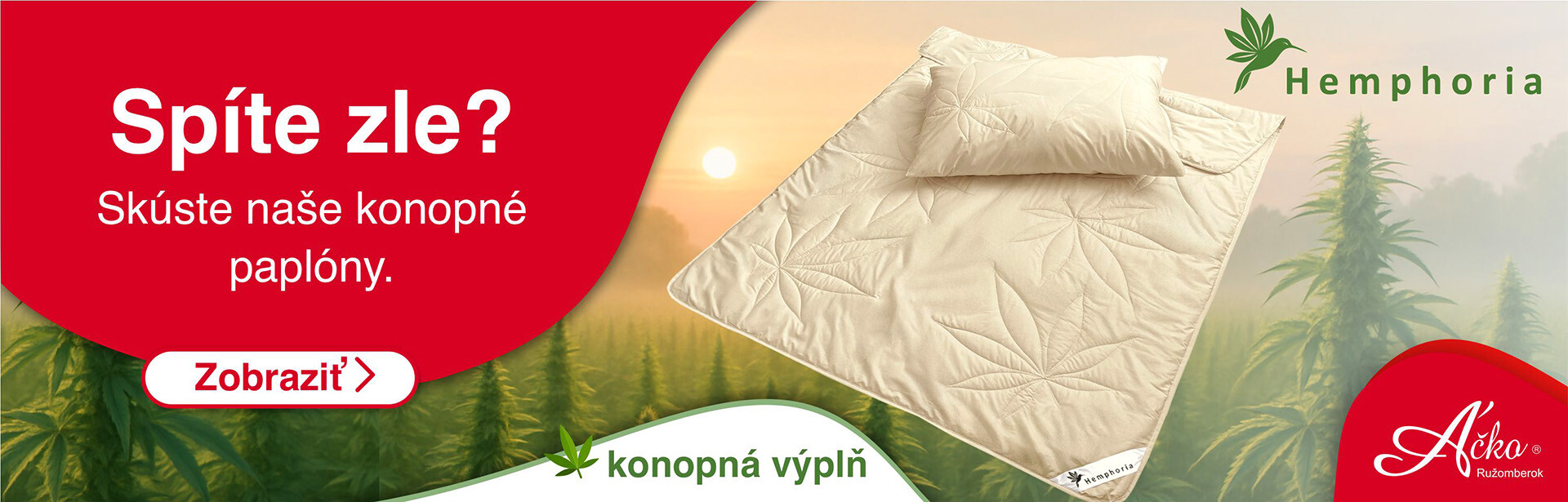 Konopé vankúše a paplóny aké ste nevideli. Dokonale harmonický spánok s konopnou výplňou. | acko.sk