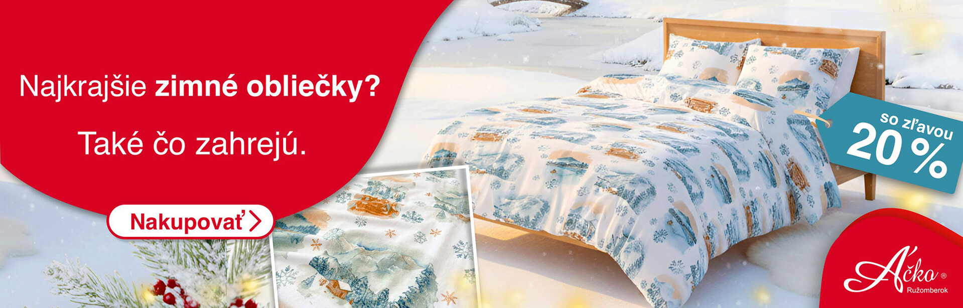 Najkrajšie vianočné obliečky - flanelové obliečky so zľavou až 20% | acko.sk