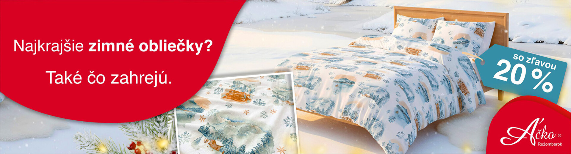 Najkrajšie vianočné obliečky - flanelové obliečky so super zľavou až 20% | acko.sk