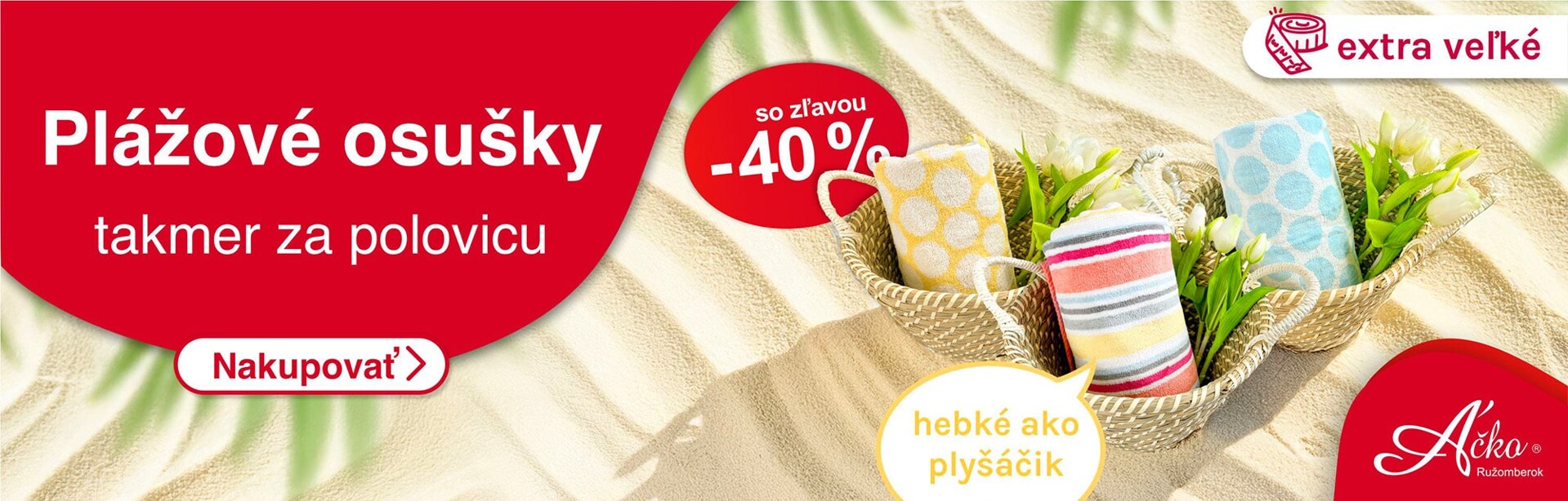 Plážové osušky takmer za polovicu. Mega zľava na extra veľké plážové osušky | acko.sk