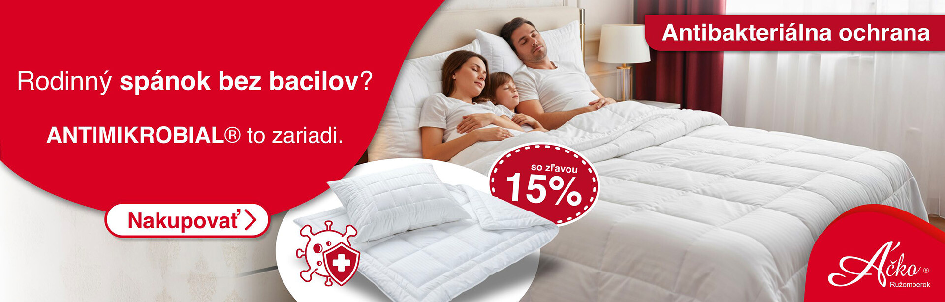 Spánok bez bacilov pre celú rodinu s perinami Antimikrobial | acko.sk