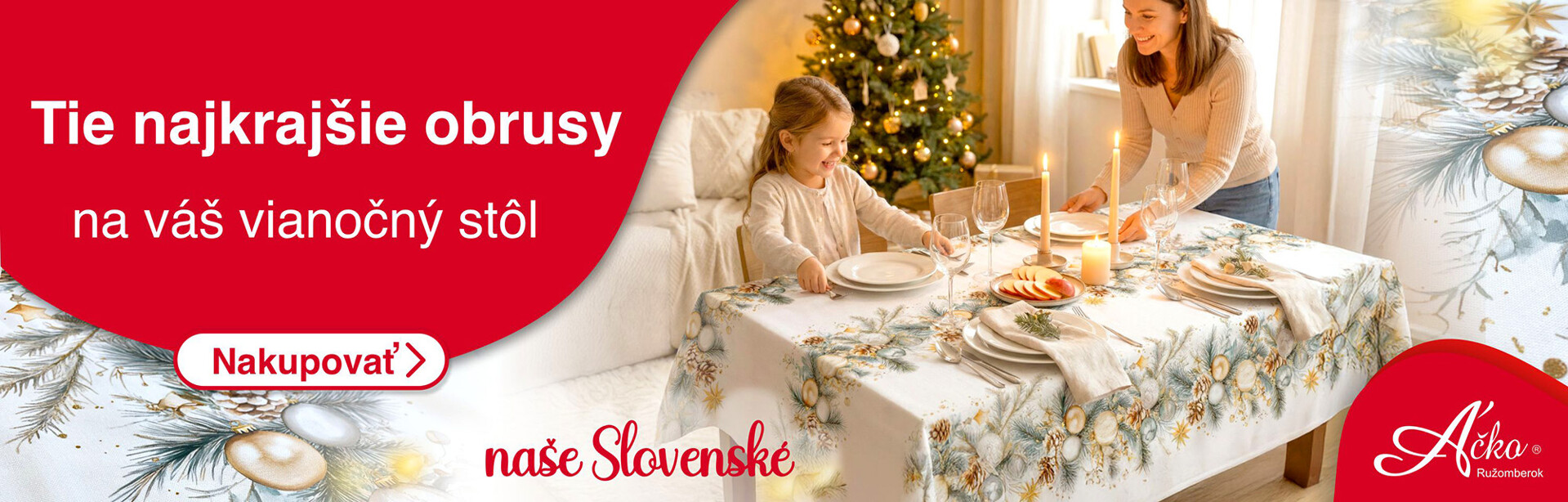 Nádherné vianočné obrusy vyrobené kvalitne na Slovensku | acko.sk