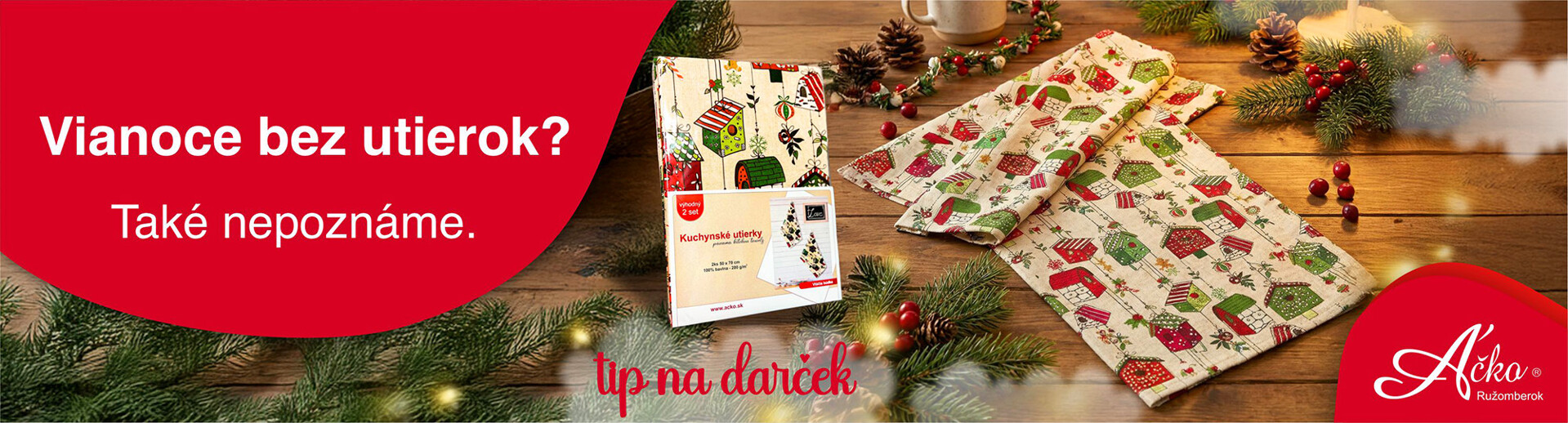 Kvalitné 2 sety vianočných utierok | acko.sk