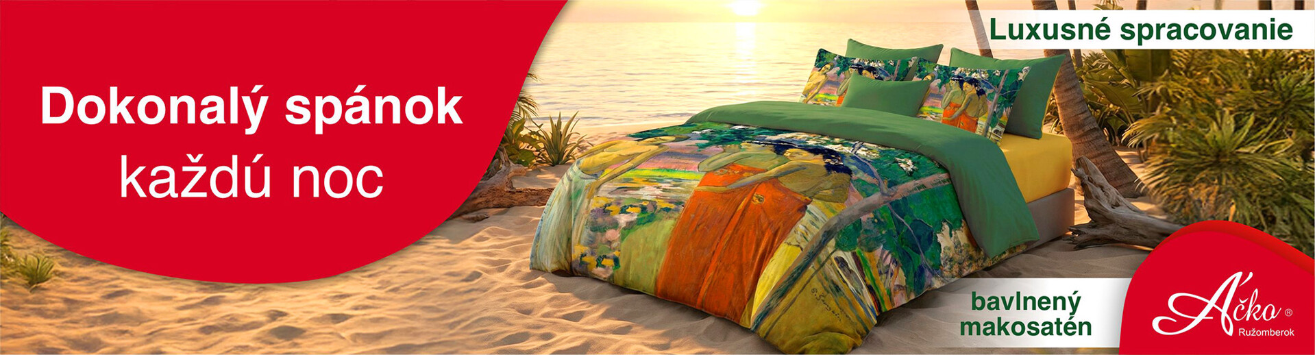 Makosaténové obliečky s neodolateľnou maľbou TAHITI - keď potrebujete vniesť domov kúsok mora | acko.sk