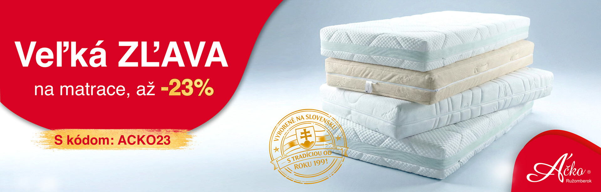 Super akcia na matrace - kúp nový matrac so zľavou až 23% len teraz. Tak šup šup.| acko.sk