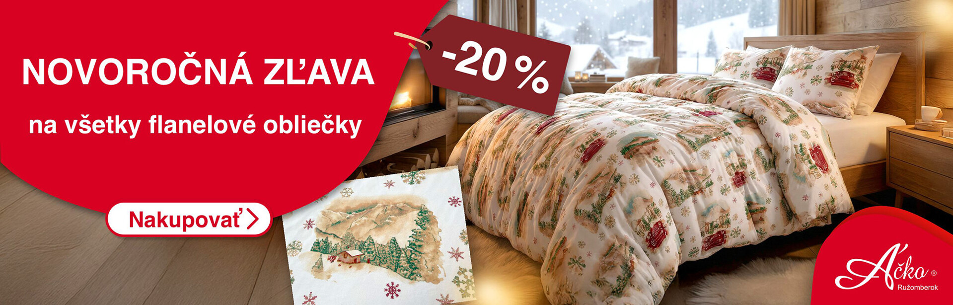 Najkrajšie vianočné obliečky - flanelové obliečky so zľavou až 20% | acko.sk