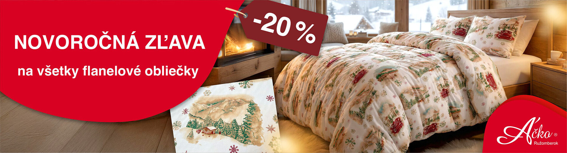 Najkrajšie vianočné obliečky - flanelové obliečky so super zľavou až 20% | acko.sk
