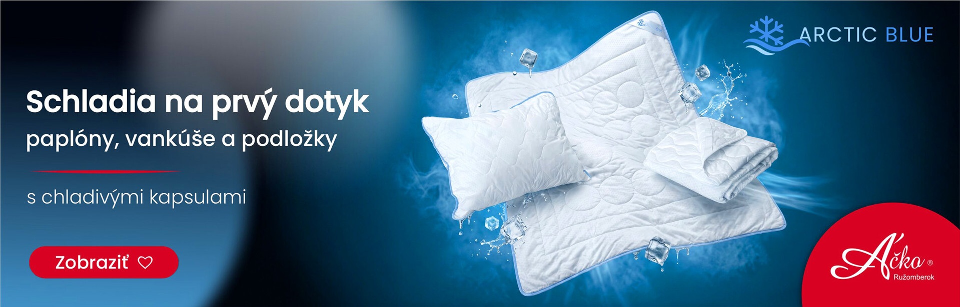 Ultra chladivé paplóny , vankúše a podložky Arctic Blue - dokonalé schladenie počas horúčav | acko.sk