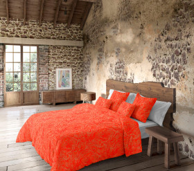 Posteľné obliečky z dreva LUXEMBURG Orange | 100% TENCEL Lyocell | 140x200 70x90