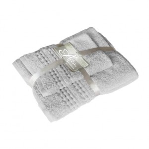 Set bavlnených uterákov a osušky Dobby Light Grey | áčko.sk
