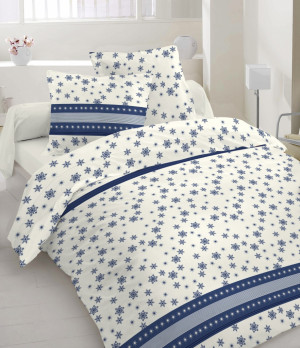 flanelové obliečky s vločkami Maribo Blue