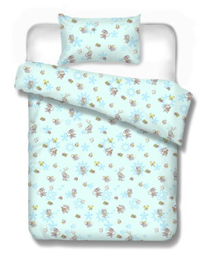 Detské obliečky so zajačikmi Bunny Blue | Áčko.sk