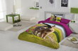 Romantický dizajn posteľných obliečok MAČIATKA je spojením originálneho dezénu zaľúbených mačiatok s jednofarebnou tkaninou vo fialovej farbe.