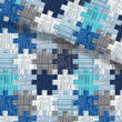 Modré návliečky s potlačou modrých puzzle zo 100% bavlny Kremniica Modrá