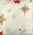 Vianočný vankúš v krémovo - zlatej kombinácii s motívom hviezd.