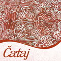 Hrejivá prešívana deka Čataj Picante s potlačou ľudového motívu v tehlovo červenej farbe.