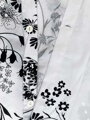Obliečky s kvetovaným motívom v čiernej farbe na bielom podklade zo 100% bavlny.