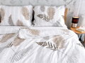 Flanelové obliečky FJORD s potlačou papradieho lístia dodajú spálni eleganciu, pohodlie a prójemnú atmosféru. Obliečky na zimu.