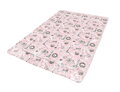 Bavlnená hracia podložky pre deti a bábätká s mäkkučkou výplňou z dutých polyesterových vlákine a potlačou safari zvieratiek na ružovom podklade.