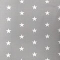 Bavlnená látka STARS GREY v kvalite renforce s potlačou bielych hviezdičiek na sivom podklade.