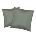 Kvalitné saténové obliečky na vankúšiky zo 100% bavlny zelenkavej farby v praktickom rozmere 40x40 cm. Obliečky majú zapínanie na zips a balenie obsahuje 2 kusy obliečok.