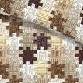 Posteľné obliečky s potlačou puzzle v hnedej farbe zo 100% bavlny Kremnica Hnedá.