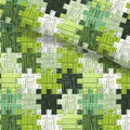 Posteľné obliečky s potlačou v tvare puzzle v zelenej farbe zo 100% bavlny.