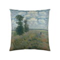 Makosaténová obliečka na vankúšik zo 100% bavlny zdobená motívom známej maľby od Clauda Moneta – Makové polia. Vyrobené v textilke Áčko Ružomberok.