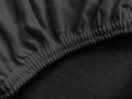Napínacia Jersey plachta zo 100% bavlny v sýtej čiernej farbe s praktickou gumičkou po celom obvode vhodná aj na vysoký matrac.