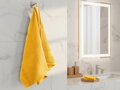 Set WAFFE - kvalitný uterák a osuška žltej farby zo 100% bavlny v eko darčekovej krabičke. Waflová väzba, froté jemnosť, vysoká savosť a rýchle schnutie.