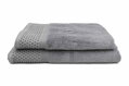 Objavte prémiový set uterákov LUNA z česanej bavlny s vysokou gramážou 600g/m². Jemný vzor, elegantná bordúra a dokonalá savosť. Osuška + uterák v tmavo sivej farbe.