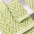 Set 100% bavlnených žakárových uterákov v zelenj farbe Wave Cellery Green