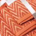 Darčekový 3-set uterákov a osušky v elegantnom žakárovom prevedení oranžovej farby. 