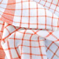 Kvalitná bavlnená utierka RONNIE v bielo-oranžovom károvanom prevedení.