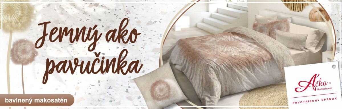 ► Dokonalý spánok v obliečkach jemných ako pavučinka. Objavte kúzlo bavlneného makosaténu.