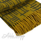 Vlnená deka MERINO z ovčej vlny horčicovej farby. 