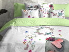 Detské posteľné obliečky so slonom v kombinácii s jednofarebnou zadnou stranou vo farbe limetky zo 100% bavlny.