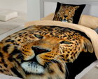 Bavlnené obliečky s divokým leopardom na čiernom podklade.