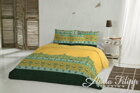 Makosaténové obliečky ALICANTE s potlačou bohatého kašmírskeho vzoru v žlto-zelených tónoch