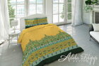 Makosaténové obliečky ALICANTE s potlačou bohatého kašmírskeho vzoru v žlto-zelených tónoch