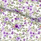 Romantické bavlnené obliečky s potlačou fialových rozkvitnutých ruží na bielom podklade zo 100% bavlny.