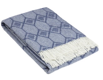 Vlnená deka MERINO Labyrint Blue