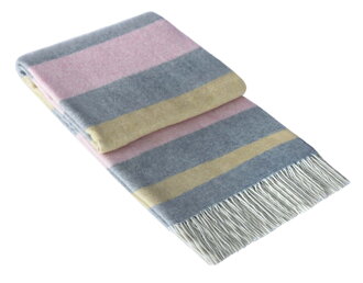 Kašmírová deka ANDORA Grey Yellow Pink
